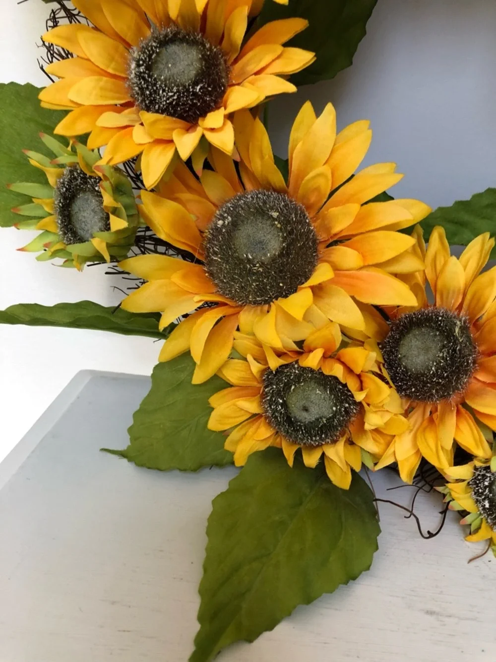 Sunflower Wreath Natural Look Large